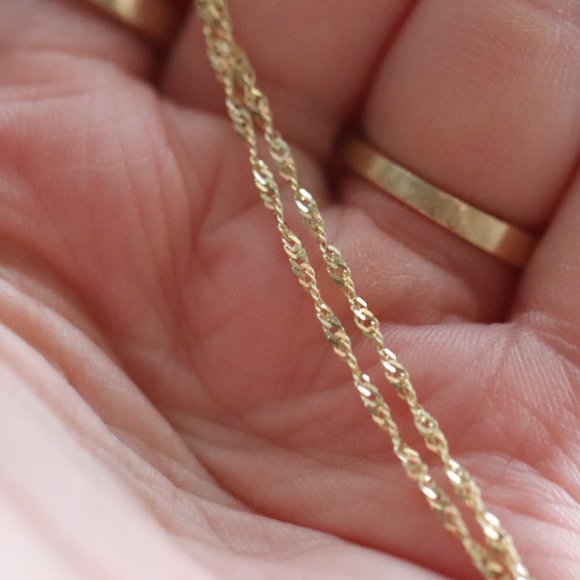 10K Solid Gold Singapore Chain Necklace "Weavers of Connection" necklace - Picture 14 of 16